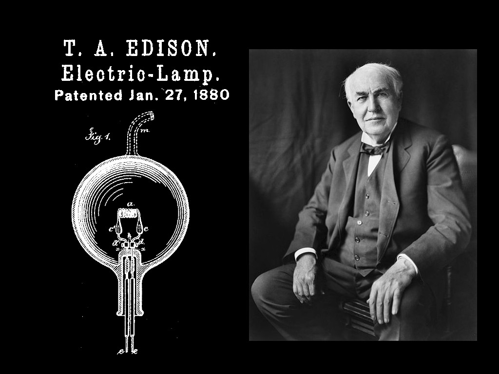 Thomas Edison with patent
